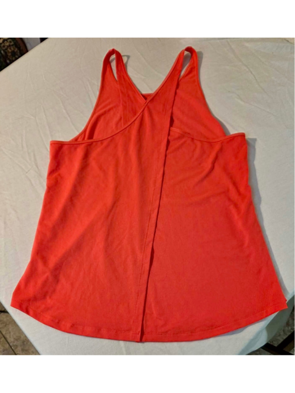 Under Armour Women’s HeatGear Open Back Crossover Athletic Tank Coral Medium